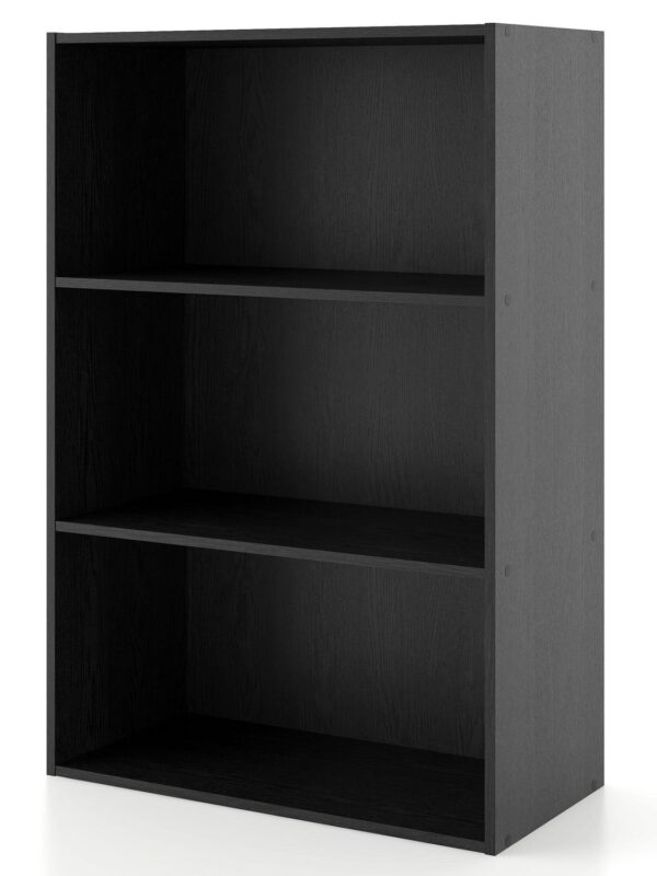 Furniture of America Brooks Stackable 3-Tier Wood Black Bookcase