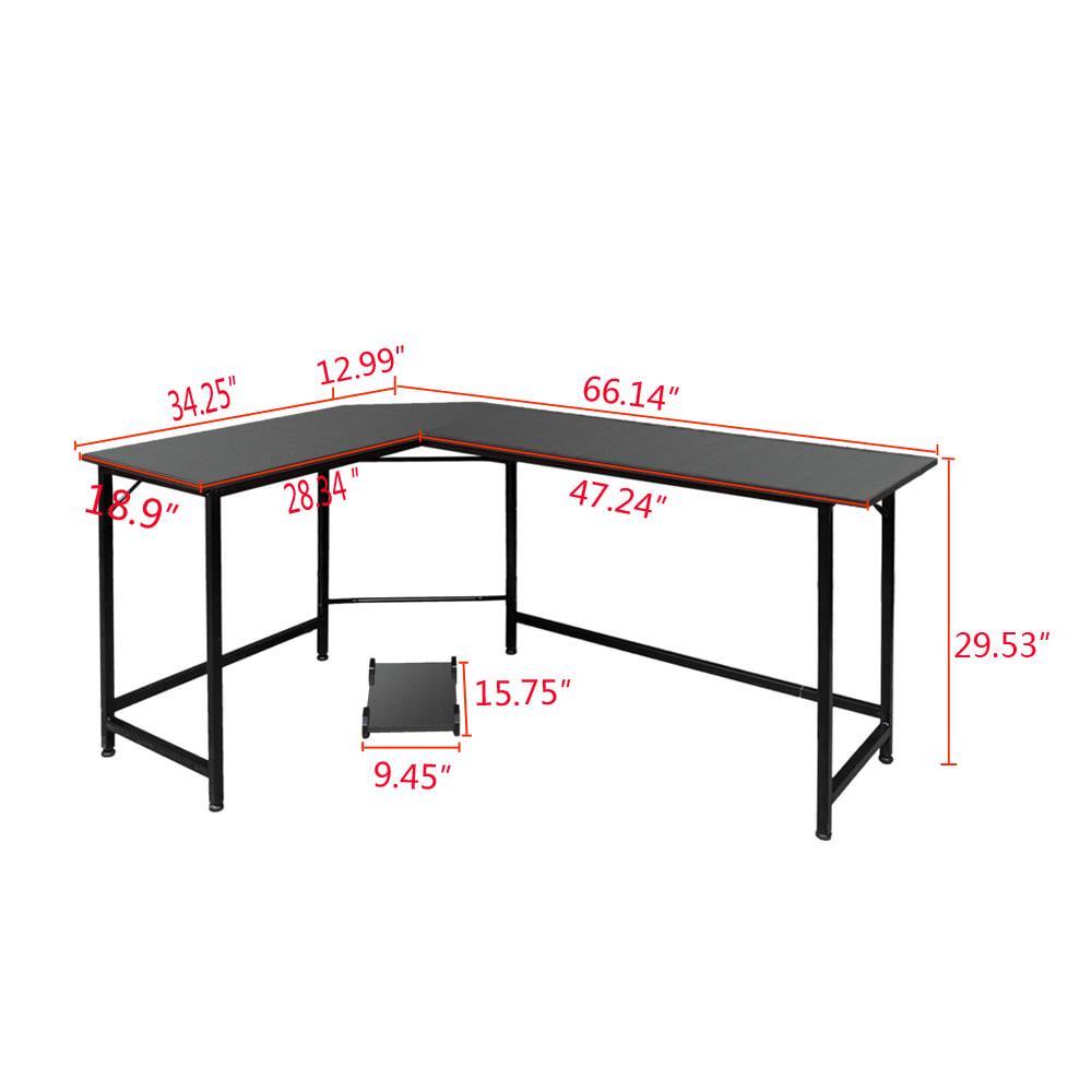 Ktaxon L-Shaped Computer Desk Corner PC Latop Table Study Office Workstation Black - Image 10