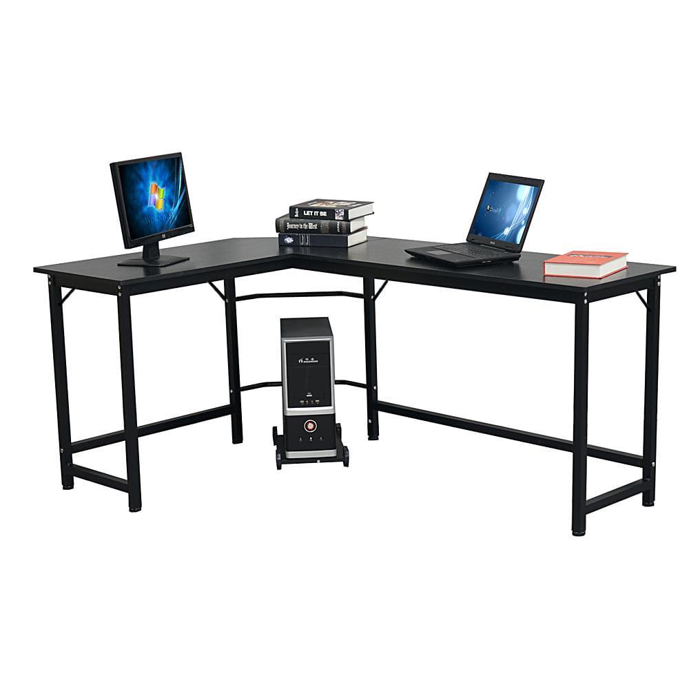 Ktaxon L-Shaped Computer Desk Corner PC Latop Table Study Office Workstation Black - Image 5