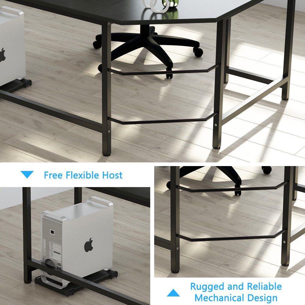 Ktaxon L-Shaped Computer Desk Corner PC Latop Table Study Office Workstation Black - Image 7