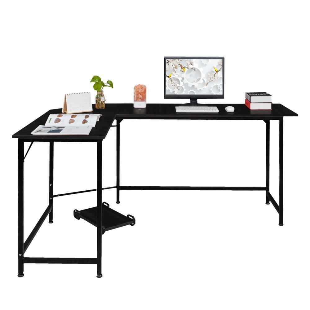Ktaxon L-Shaped Computer Desk Corner PC Latop Table Study Office Workstation Black - Image 8