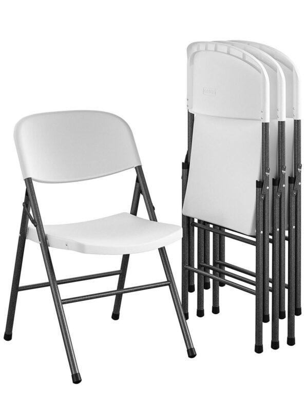 Mainstays Premium Resin Folding Chair, 4-Pack, White