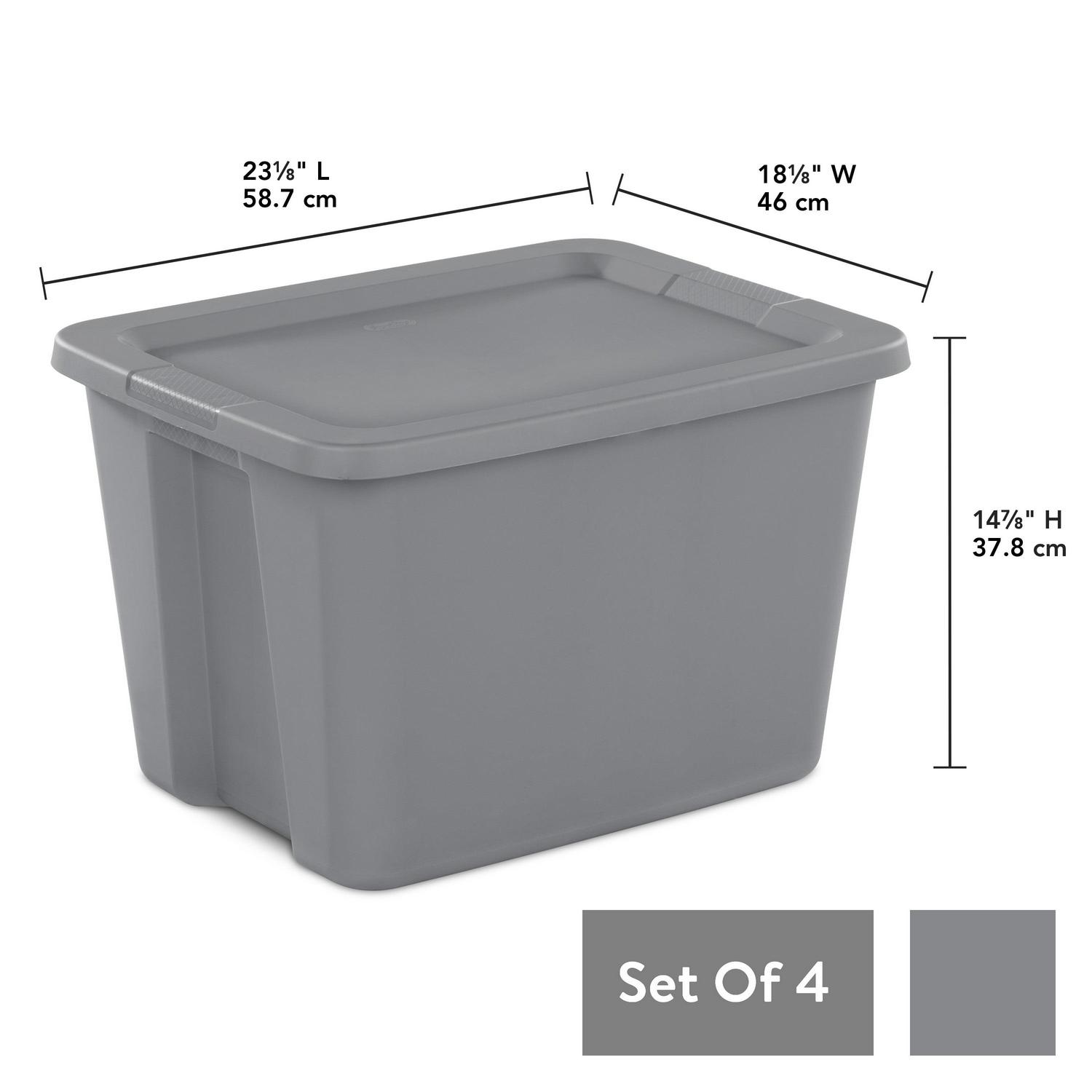 Sterilite 18 Gallon Tote Box Plastic, Gray, Set of 8 - Image 8