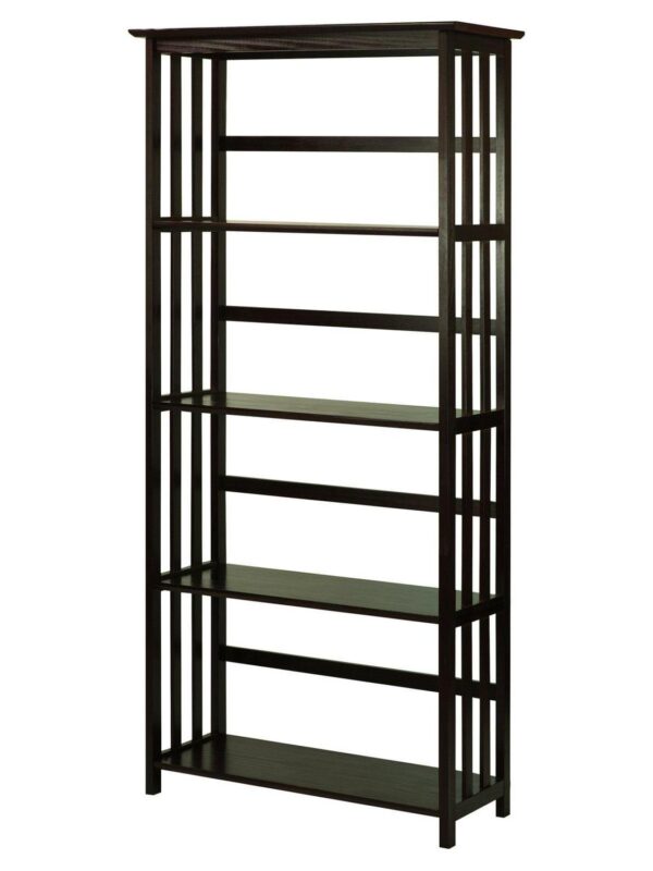 casual Home Mission Style 5-Shelf Bookcase, Espresso