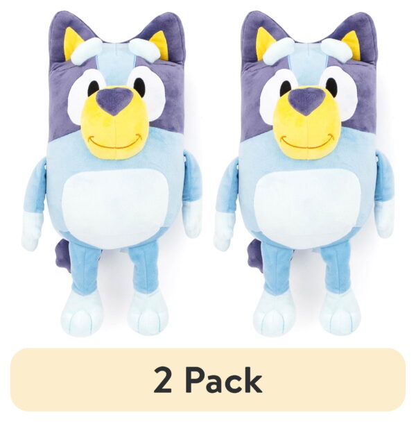 (2 pack) Bluey Kids Bedding Plush 17" Cuddle and Decorative Pillow Buddy, Microfiber, Blue, BBC