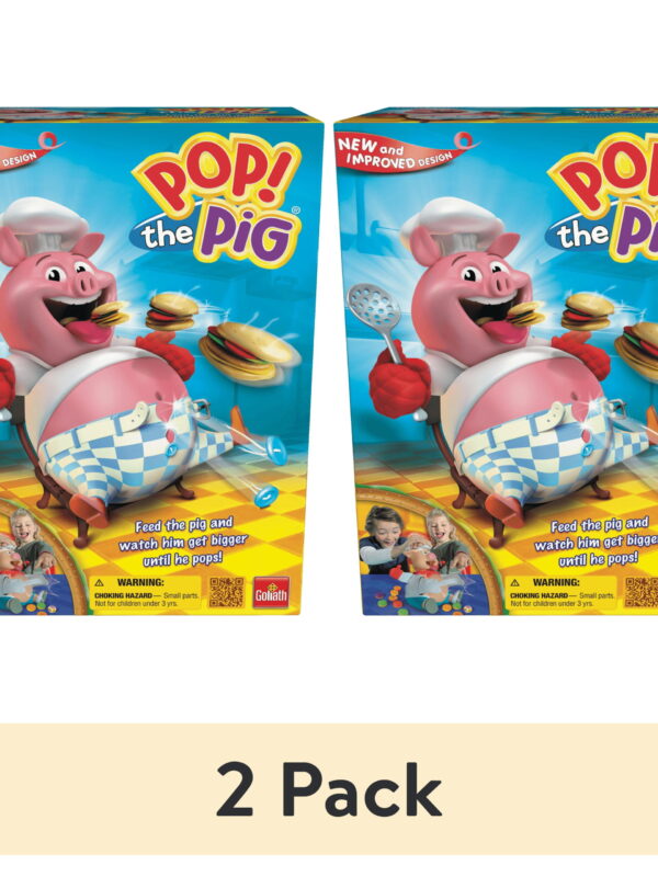 (2 pack) Goliath Pop the Pig Children's Game - Belly-Busting Fun, Feed Him Burgers, His Belly Grows
