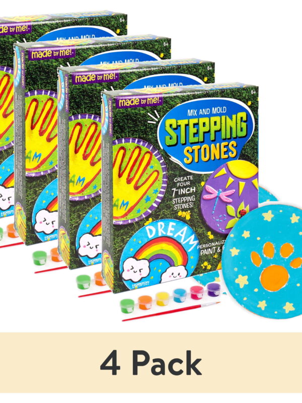 (4 pack) Made By Me Mix & Mold Stepping Stone Kit, Boys and Girls, Child, Ages 6+