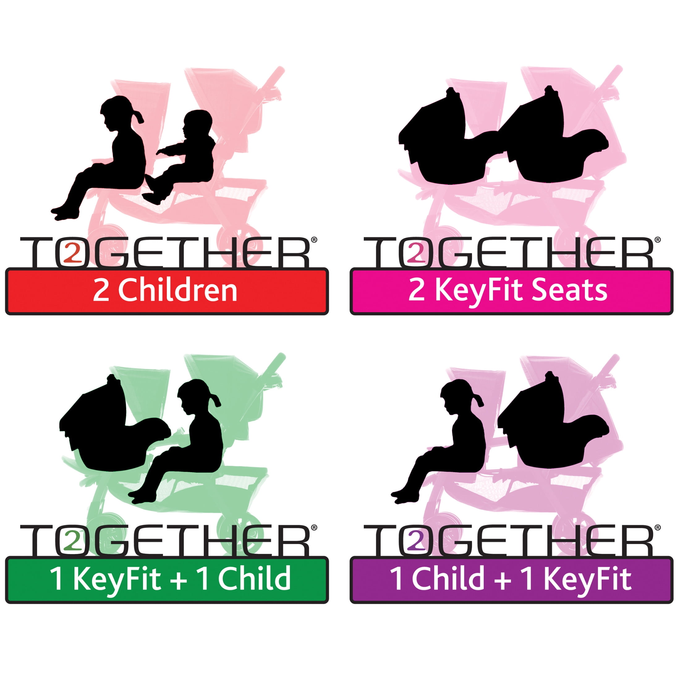 Chicco Cortina Together Double Stroller for Infants and Toddlers - Minerale (Black/Silver), New - Image 2