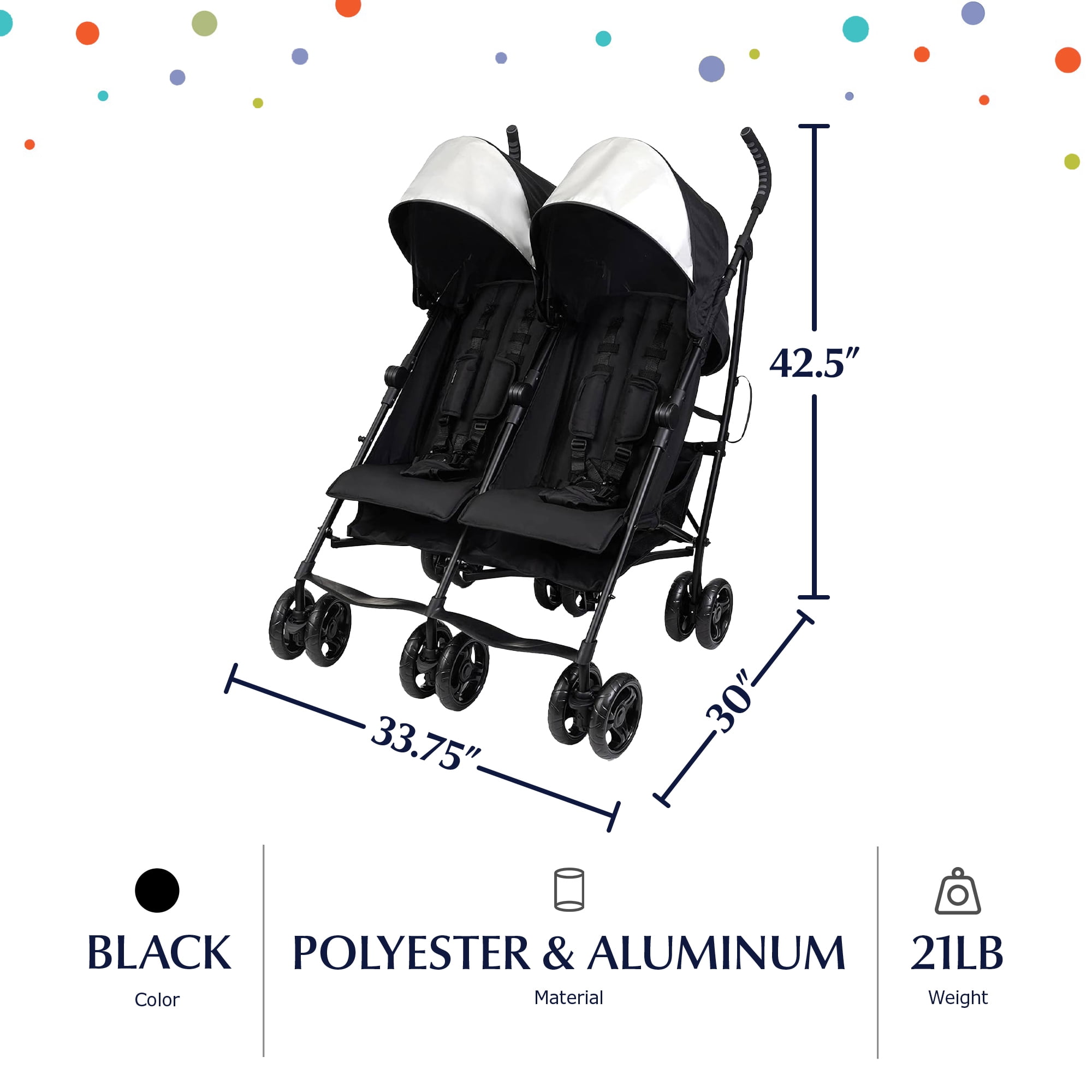 Summer™ by Ingenuity™ 3Dlite™ Double Convenience Stroller - Image 5