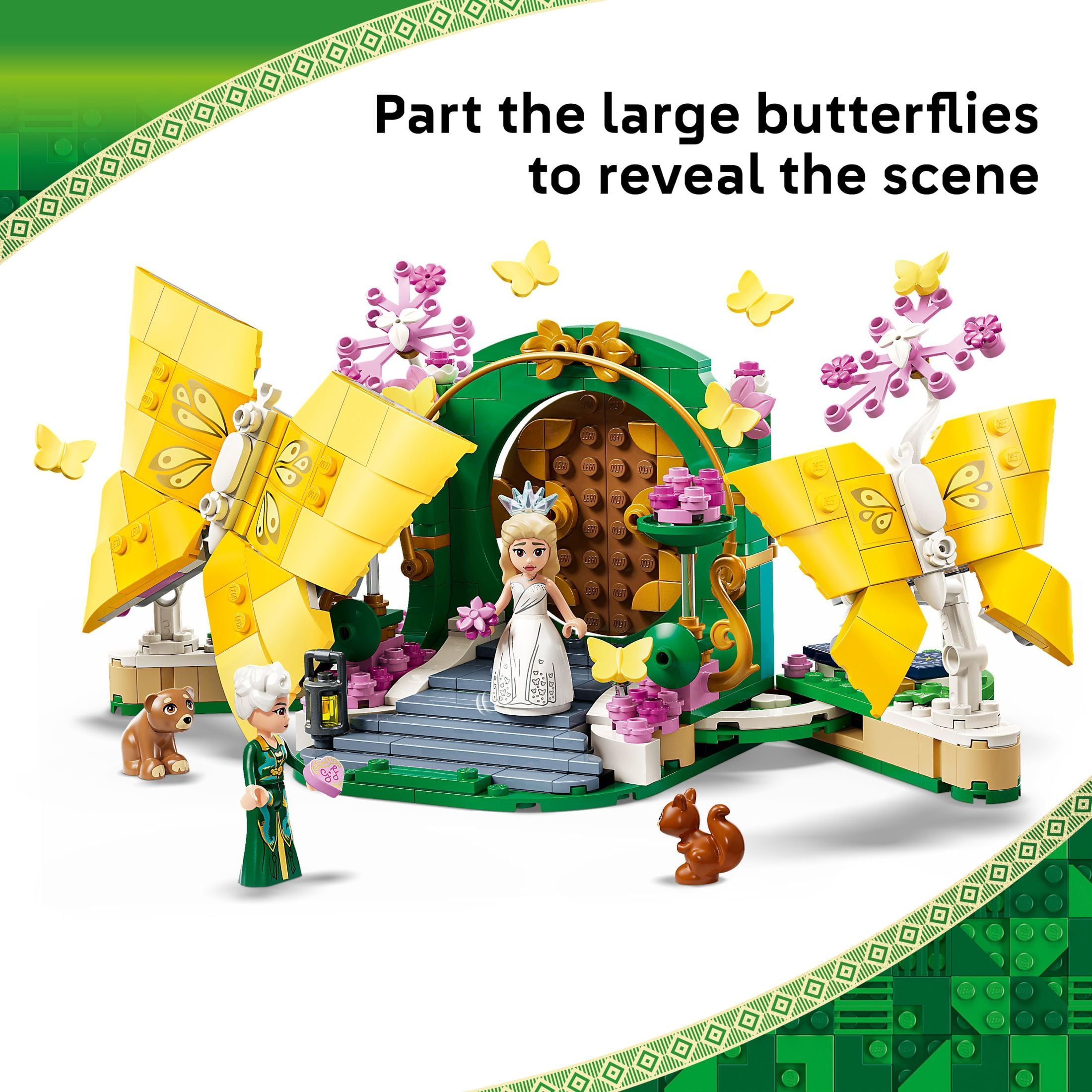 LEGO Wicked Glinda's Wedding Day Building Toy - Pretend Playset with 2 Minidolls, 2 Animal Toy Figures, & 2 Poseable Butterflies - Building Blocks for Kids, Ages 8+ - Gift for Girls & Boys - 75688 - Image 4