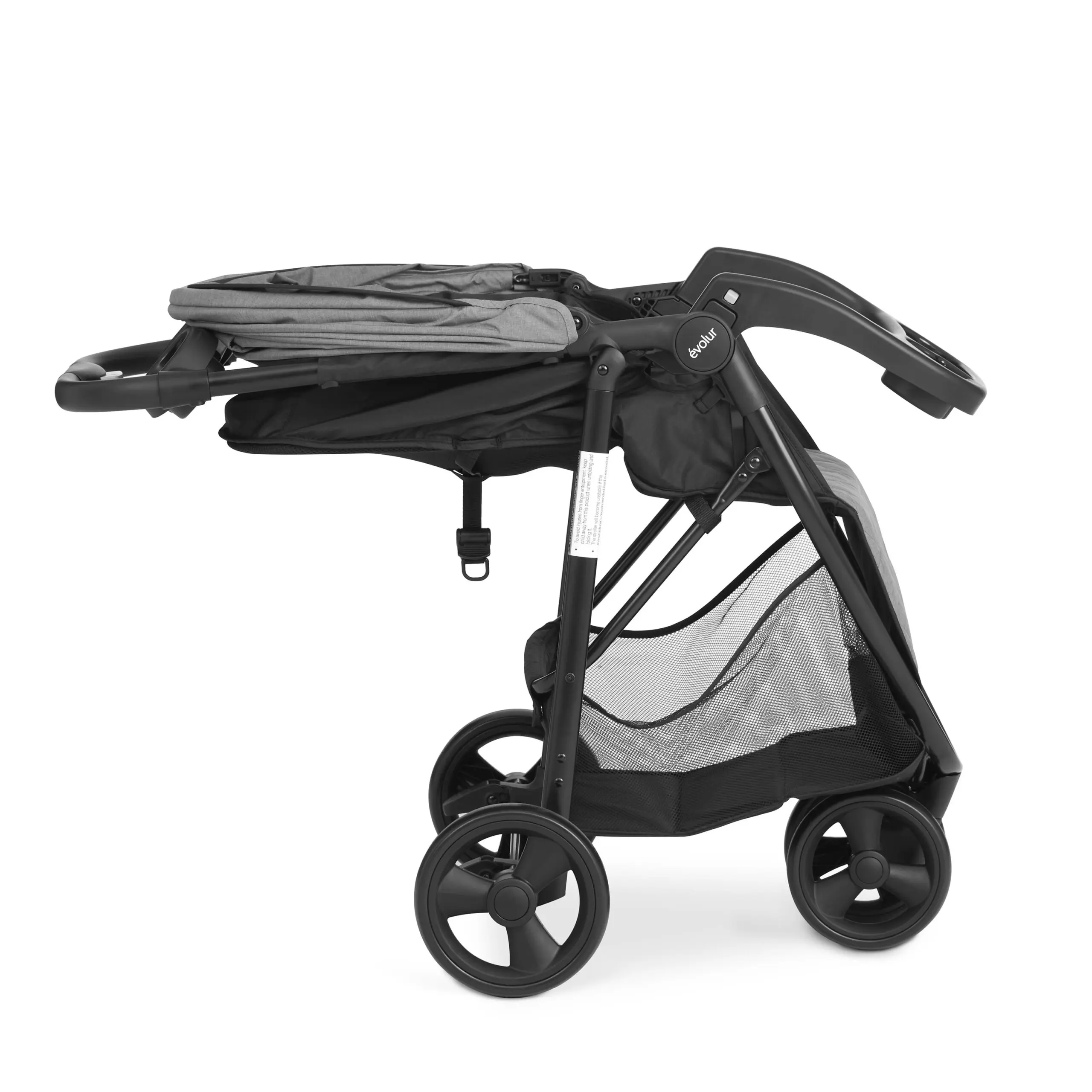 Evolur Breeze Lightweight Stroller Adjustable Backrest/Canopy, Storage Basket, Gray - Image 7