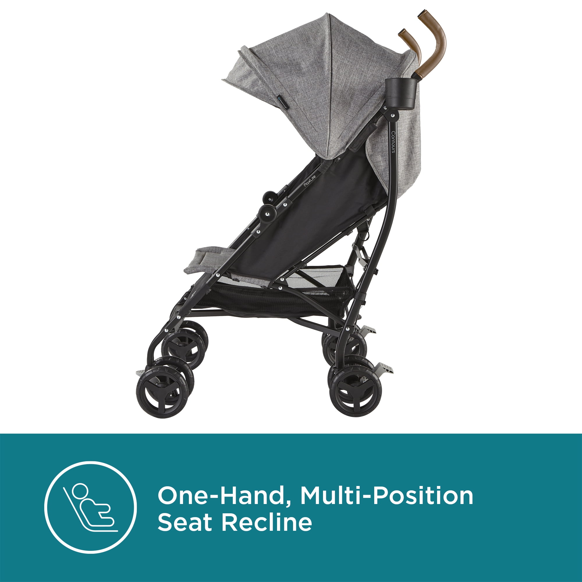 Contours MaxLite Deluxe Lightweight Grey Umbrella Stroller - Image 3
