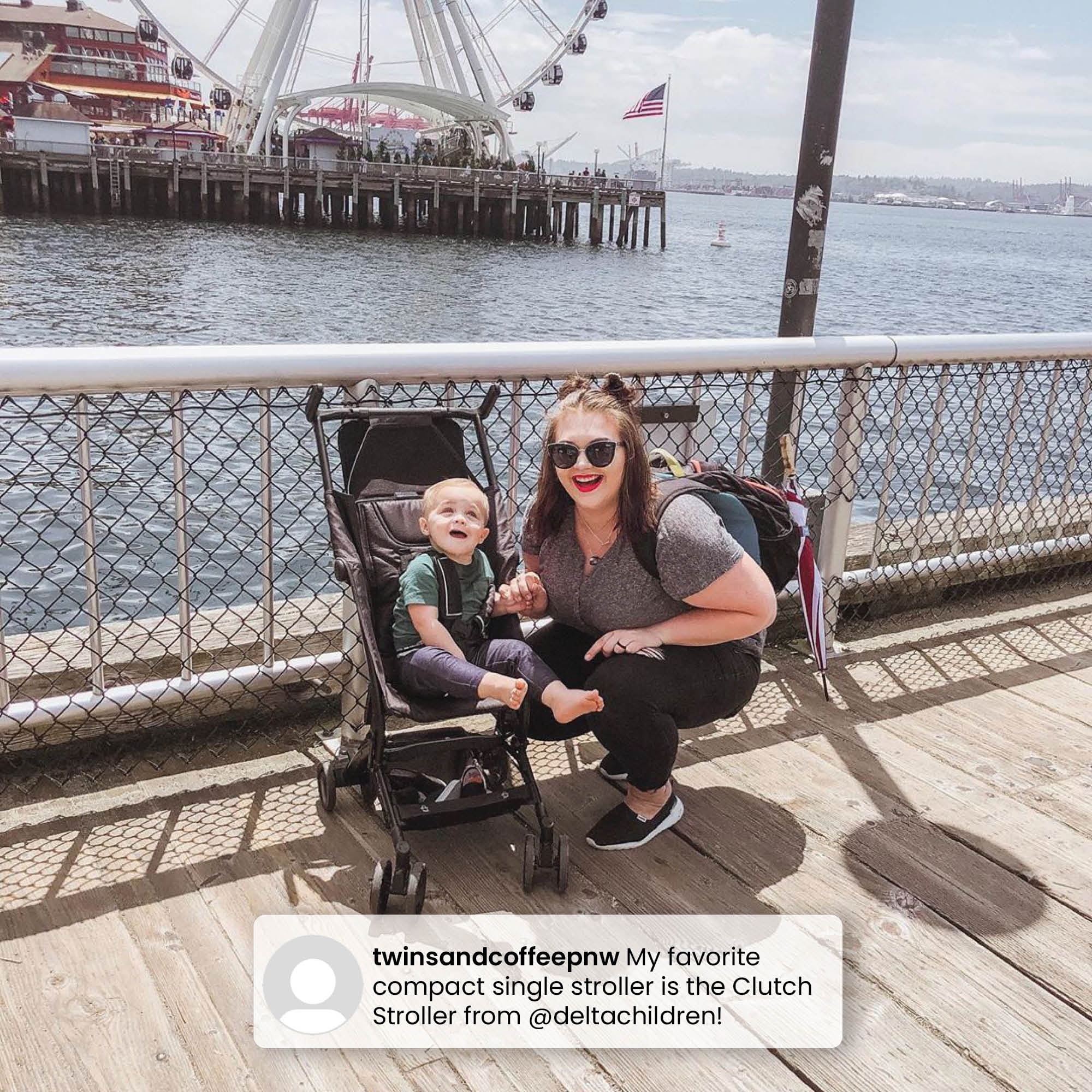 Delta Children The Clutch Lightweight Stroller, Black - Image 6