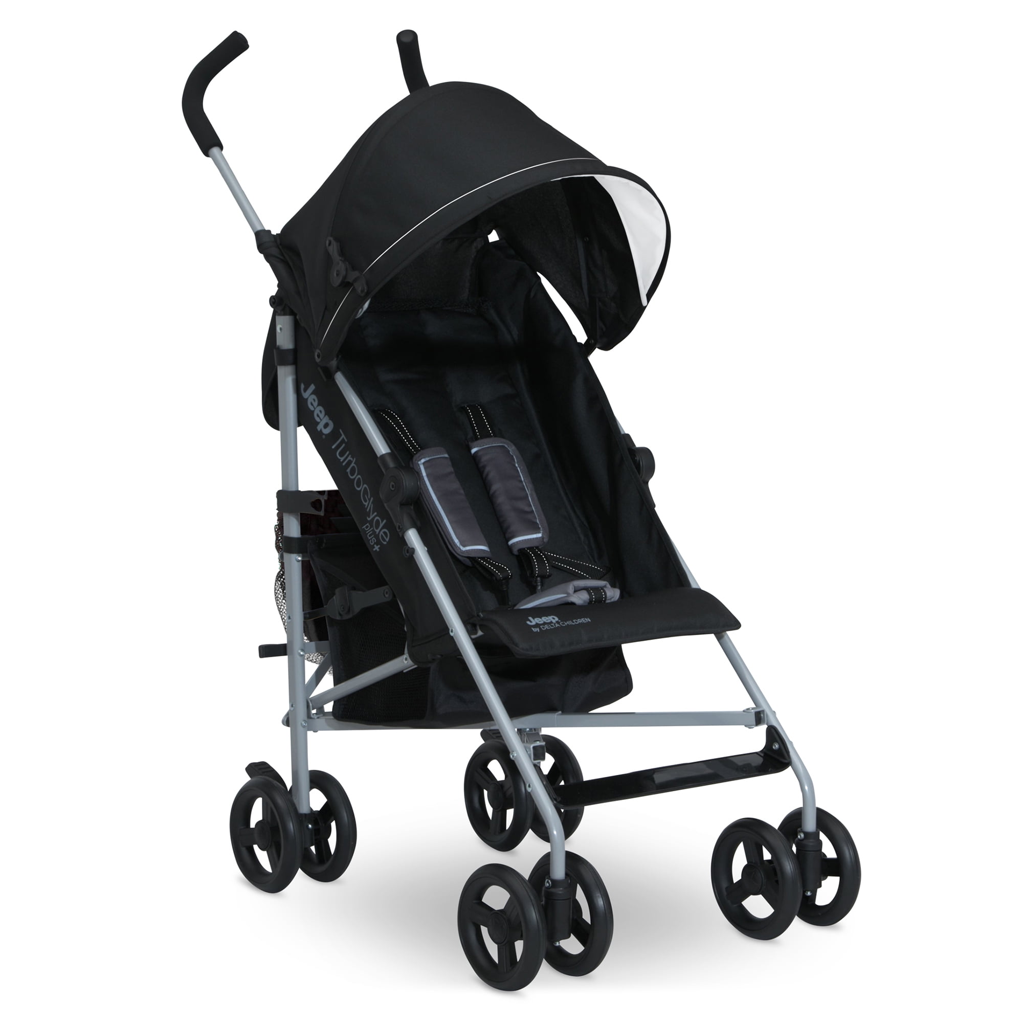 Jeep TurboGlyde Plus Stroller by Delta Children - Lightweight Travel Stroller Only Weighs 13.7 Pounds, Black - Image 4