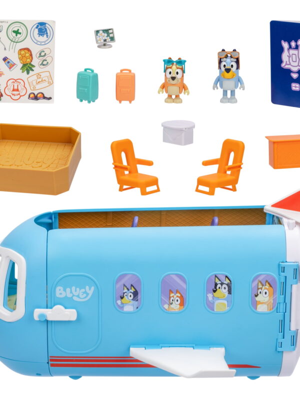Bluey 3-in-1 Transforming Plane Playset, 25+ Sounds and Phrases, Toys for Kids 3-6 Years