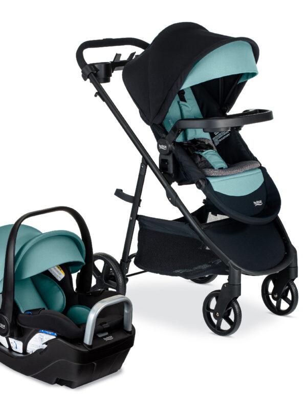 Britax Willow Brook S+ Baby Travel System, Infant Car Seat and Stroller Combo, Jade Onyx