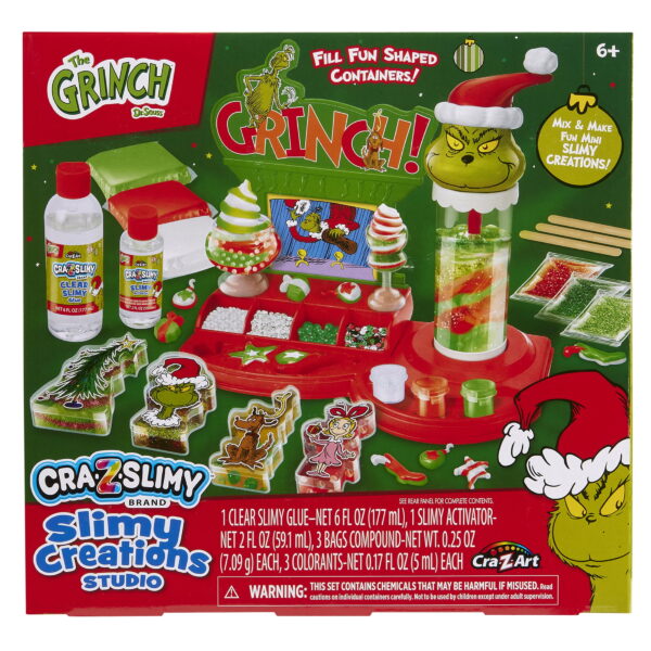 How The Grinch Stole Christmas (Dr. Seuss) Slime Kit for Kids – DIY Slimy Creations Studio, Cra-Z-Slimy Activity Set