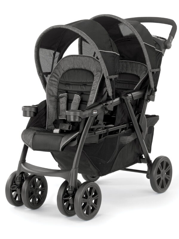Chicco Cortina Together Double Stroller for Infants and Toddlers - Minerale (Black/Silver), New