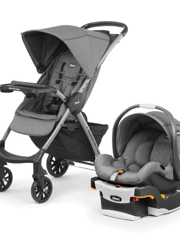 Chicco Mini Bravo Plus Travel System Stroller with KeyFit 30 Infant Car Seat - Slate (Grey), New