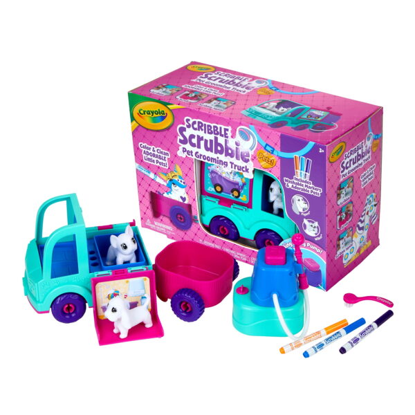 Crayola Scribble Scrubbie Grooming Truck Toy, 10 Pcs, Toys for Kids, Craft, Gifts for Girls and Boys
