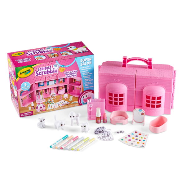 Crayola Scribble Scrubbie Pets Super Salon, Creative Toys for Kids, Coloring Gifts for Girls & Boys, Arts and Crafts, Ages 3+