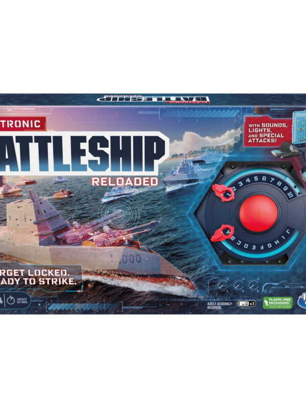 Electronic Battleship Reloaded Board Game, Naval Combat Strategy Game for 1-2 Players, Ages 8+