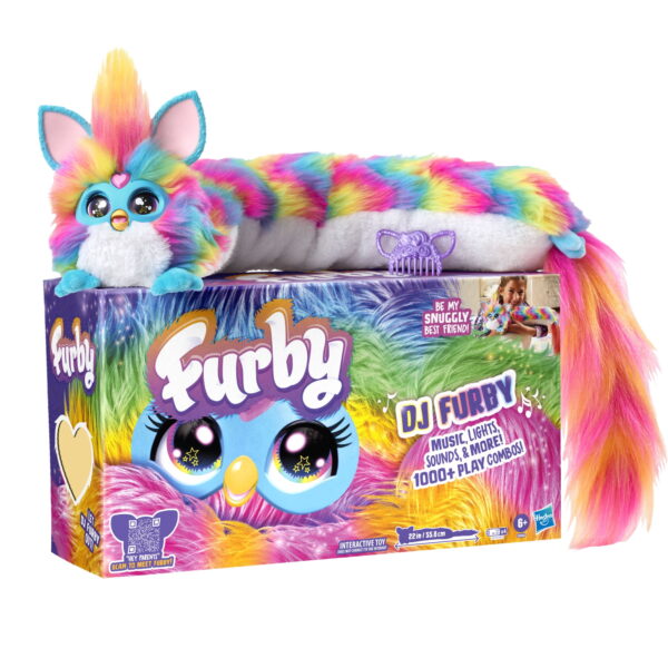 Furby DJ Furby Rainbow Electronic Plush Toy for Girls & Boys, Holiday Gifts for Kids, 6 and Up
