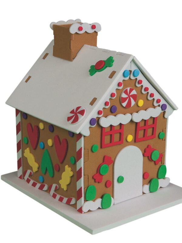 Foam Gingerbread Houses Craft Kit (Pack of 12)