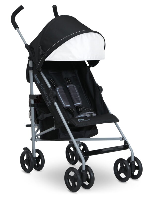 Jeep TurboGlyde Plus Stroller by Delta Children - Lightweight Travel Stroller Only Weighs 13.7 Pounds, Black