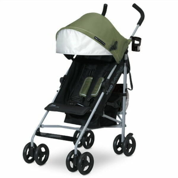 Jeep TurboGlyde Plus Stroller by Delta Children - Lightweight Travel Stroller Only Weighs 13.7 Pounds, Olive Green