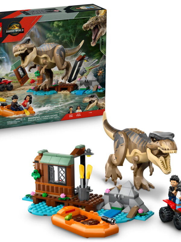 LEGO Jurassic World T. rex River Escape - Dinosaur Toy For Kids, Boys, and Girls, Ages  5-7 - Jurassic World Toy Boat and LEGO Minifigures - Creative Dinosaur Gift for Movie Fans - 76975