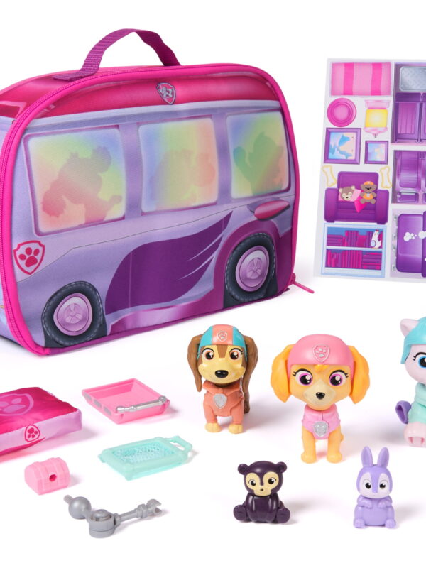 PAW Patrol Pupcation Rescue Set - Skye, Everest & Liberty Bobble Head Collectible Figures & RV Doll Playset for Kids 3 and up
