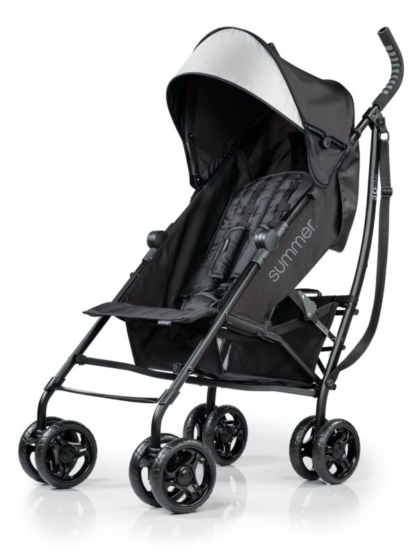 Summer 3Dlite Convenience Stroller, Jet Black – Lightweight Stroller with Aluminum Frame