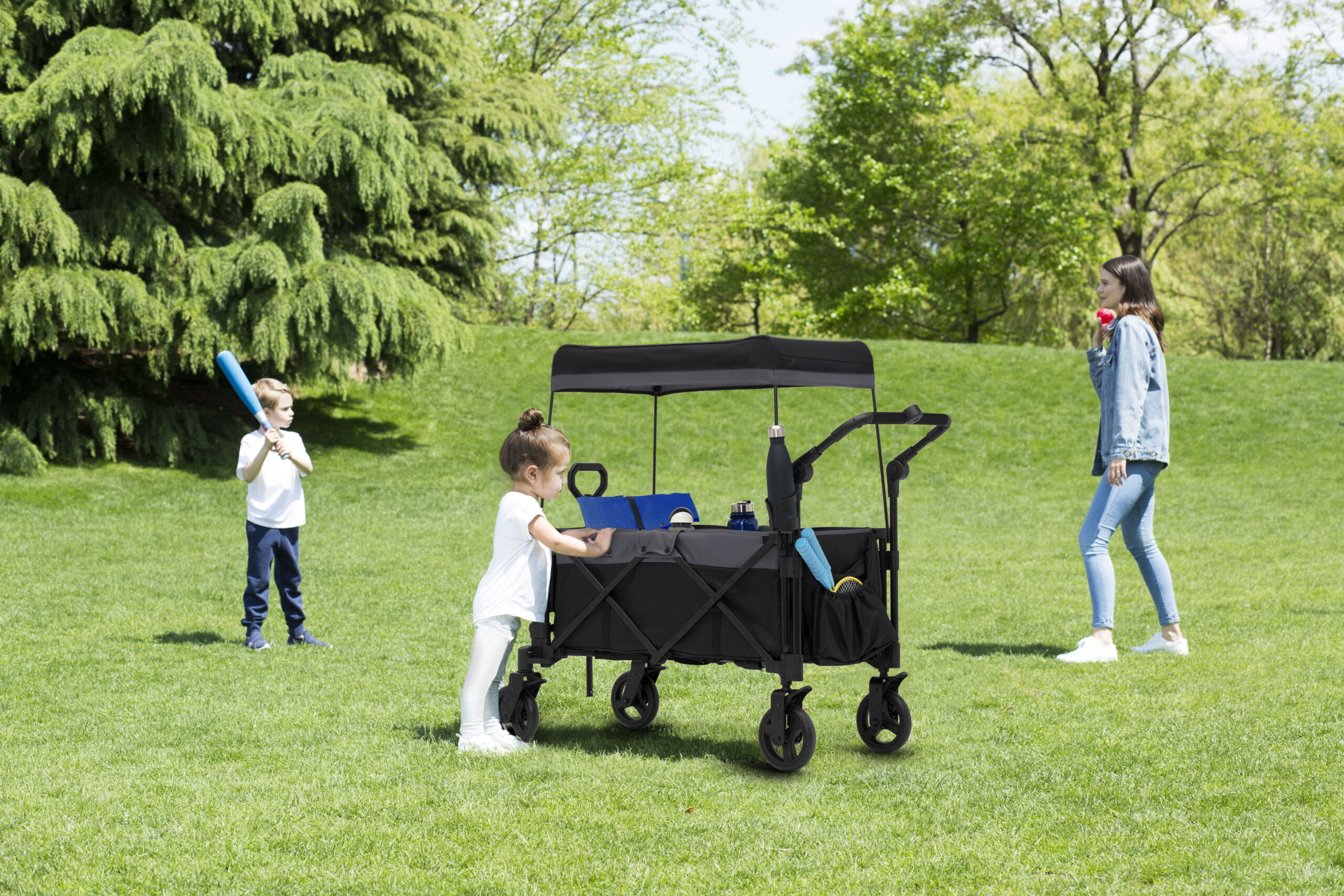 Little Folks by Delta Children City Wagon Cruiser Stroller, Black - Image 4