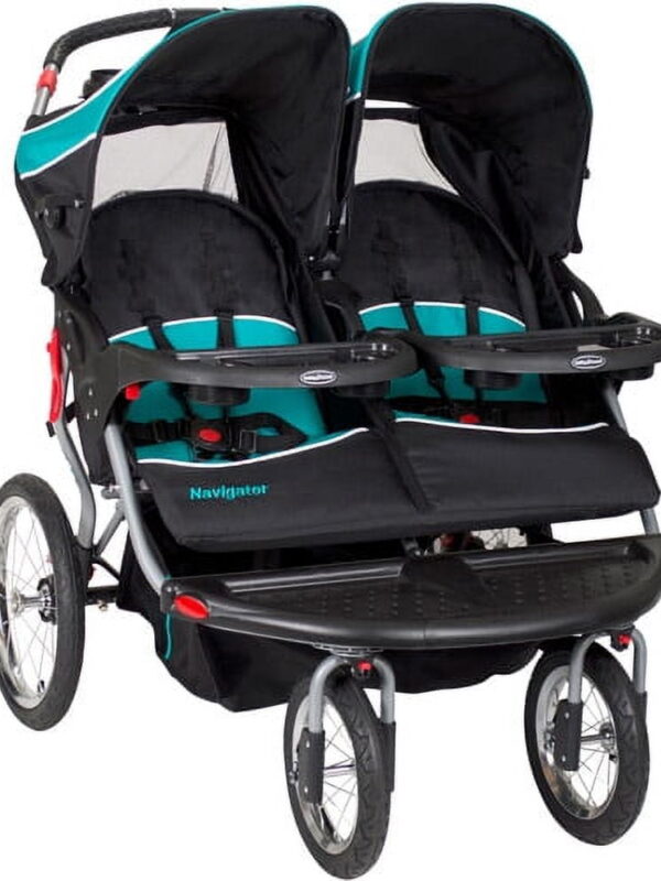 Baby Trend Navigator Double Jogging Stroller, Black and Teal