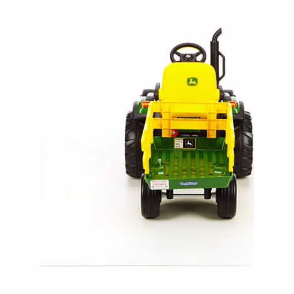 12 V Peg Perego John Deere Ground Force Extra-Large 12 Volt Ride-On Tractor with Trailer & FM Radio, Durable Design for Kids Ages 3 - Image 5