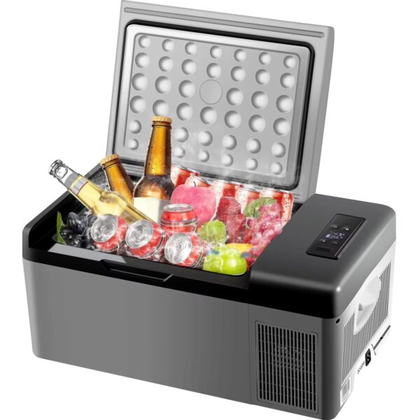 12 Volt Car Refrigerator 16 Quart(15L) Mini Fridge Portable Freezer Compressor Cooler for Truck Van RV Camper SUV Travel Camping Road Trips Tailgating -4℉~68℉