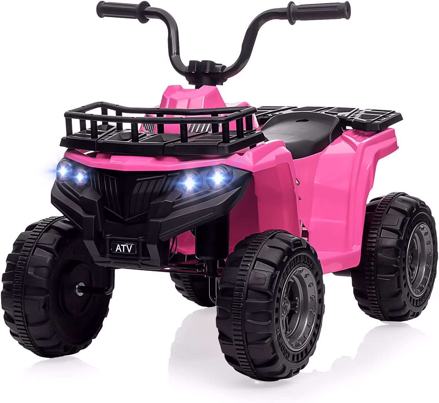 12V Kids Atv Electric Ride On Car, Battery Powered Ride On Toy for Toddlers, Features Led Lights, Music, High/Low Speed Settings, and Treaded Tires, Perfect for Boys & Girls Aged 3-6 Years