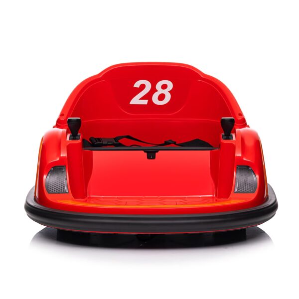 12V Kids Electric Ride-On Bumper Car with Remote Control, 3 Speeds, 360° Spin, LED Lights, MP3/USB & Battery Display – Red