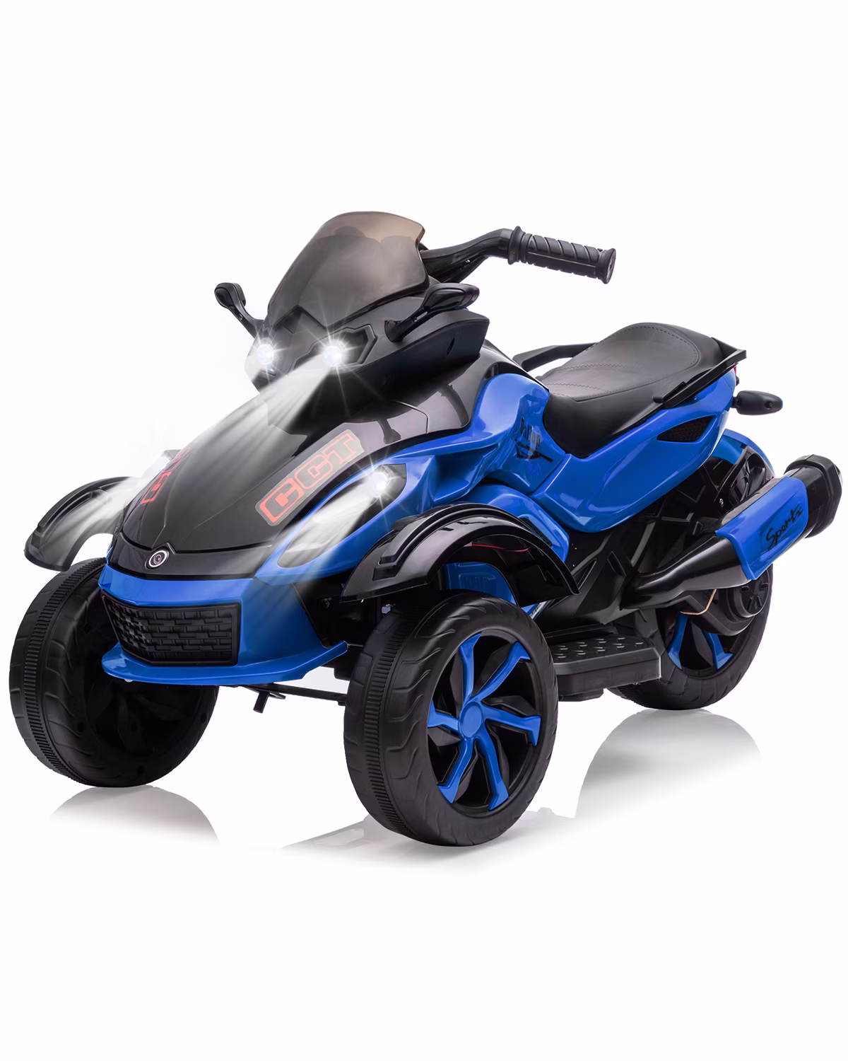 12V Kids Ride-On ATV 3-Wheel Electric Motorcycle - Battery Powered Ride-On Toy with LED Lights & Music - Treaded Tires for Outdoor Off-Road Fun - Ages 3-8 - Blue - Image 4