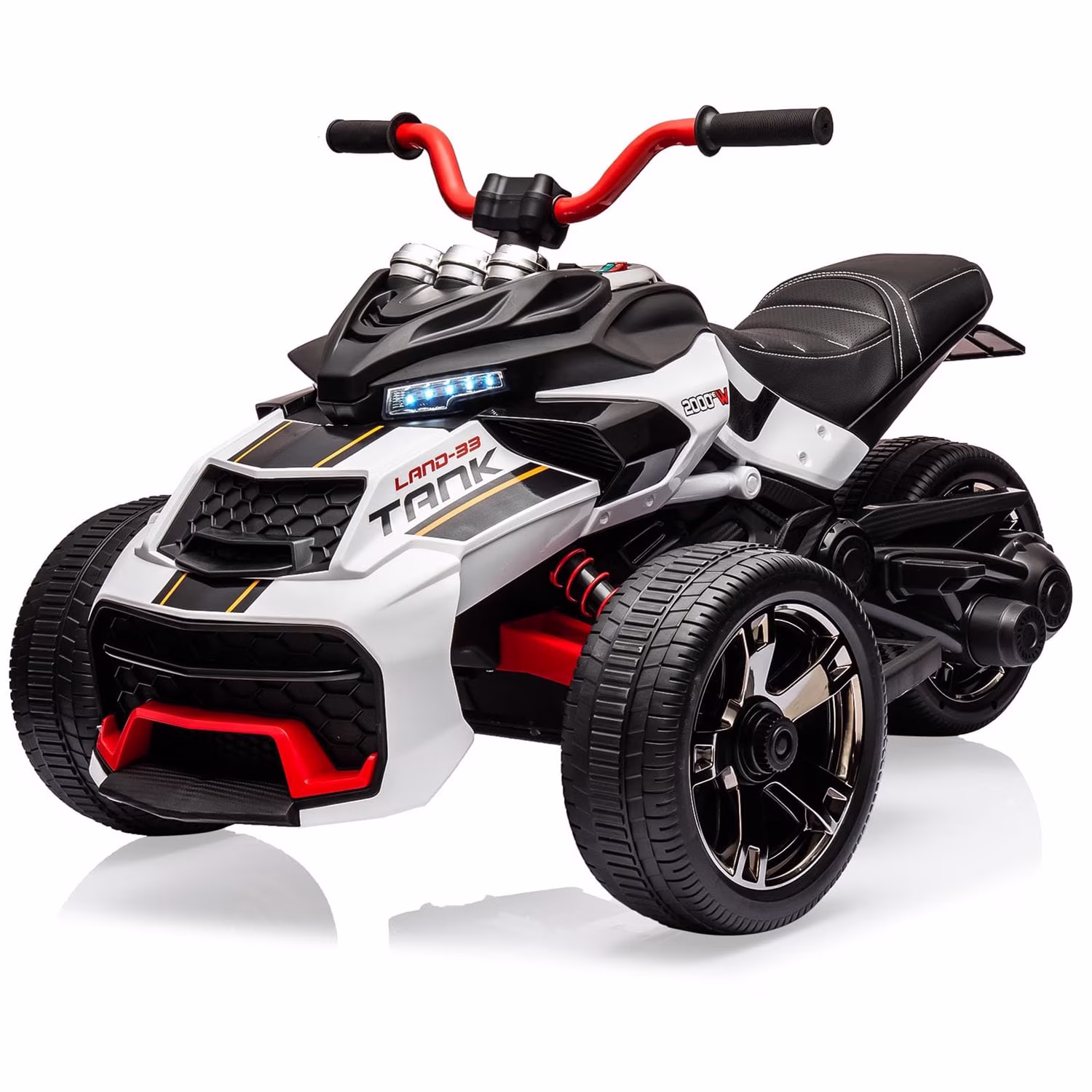 12V Kids Ride On ATV Car,3 Wheeler Motorcycle Electric Vehicle ATV with EVA Tire, LED, Music,Ride on Car Toy for Boys and Girls