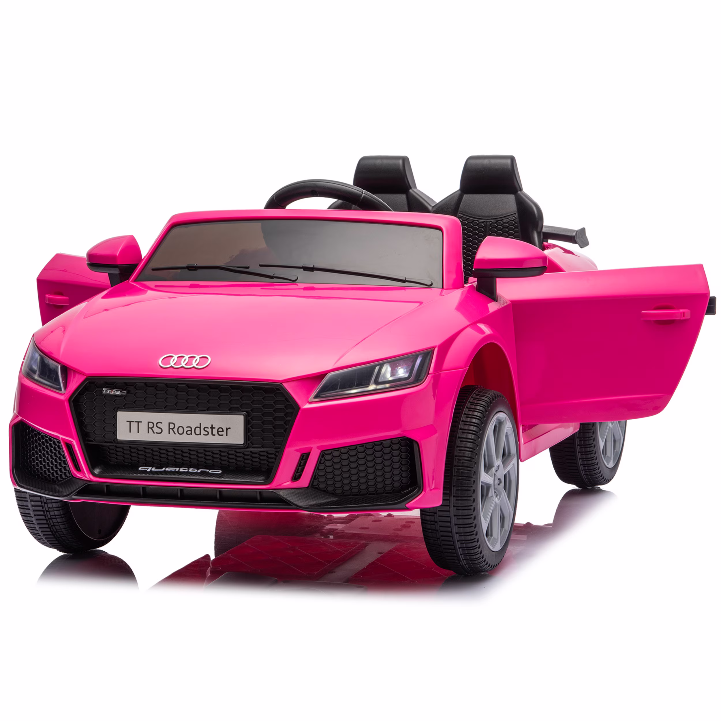 12V Kids Ride on Car, Audi TT RS Roadster Powered Electric Car for Toddlers Ages 1-4 with Parent Remote Control, Slow Start/Stop, 4-Wheel Suspension, Bluetooth, USB, LED Lights, Pink - Image 2