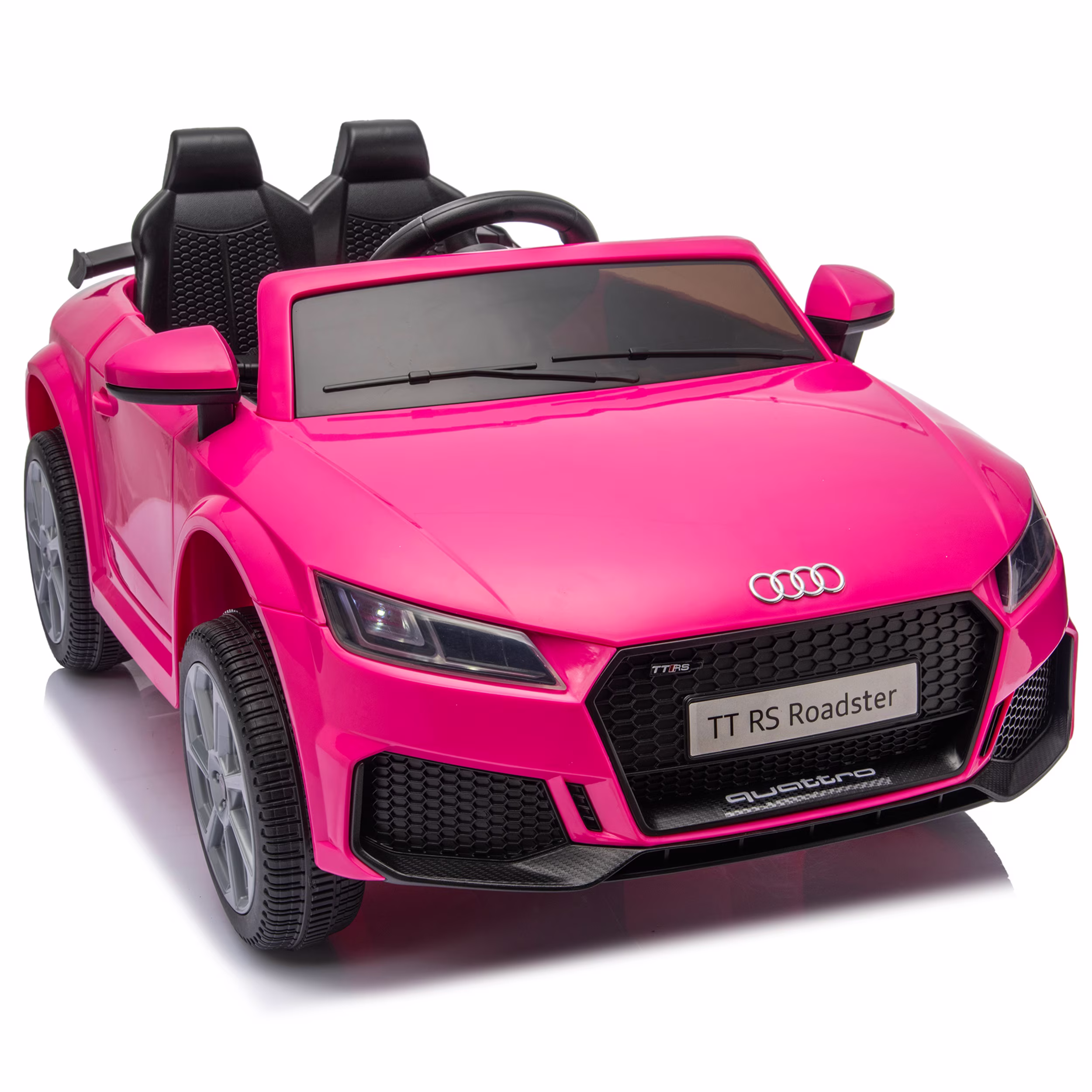 12V Kids Ride on Car, Audi TT RS Roadster Powered Electric Car for Toddlers Ages 1-4 with Parent Remote Control, Slow Start/Stop, 4-Wheel Suspension, Bluetooth, USB, LED Lights, Pink - Image 3