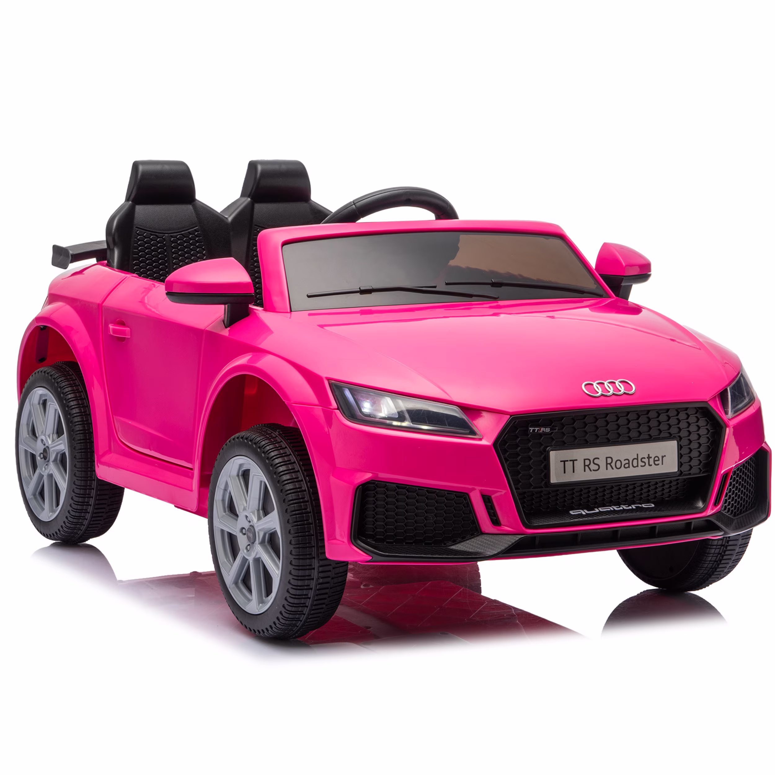 12V Kids Ride on Car, Audi TT RS Roadster Powered Electric Car for Toddlers Ages 1-4 with Parent Remote Control, Slow Start/Stop, 4-Wheel Suspension, Bluetooth, USB, LED Lights, Pink - Image 5