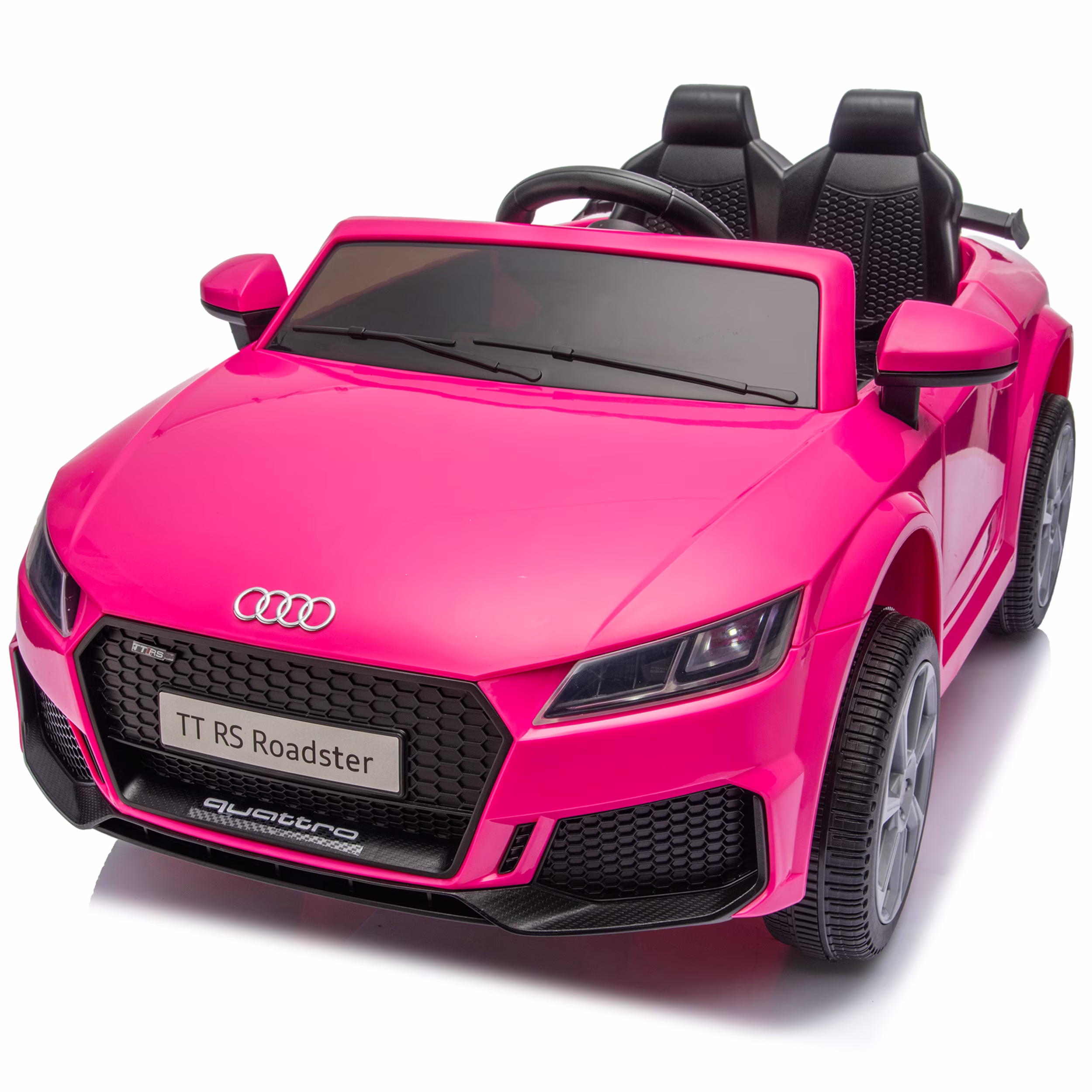12V Kids Ride on Car, Audi TT RS Roadster Powered Electric Car for Toddlers Ages 1-4 with Parent Remote Control, Slow Start/Stop, 4-Wheel Suspension, Bluetooth, USB, LED Lights, Pink
