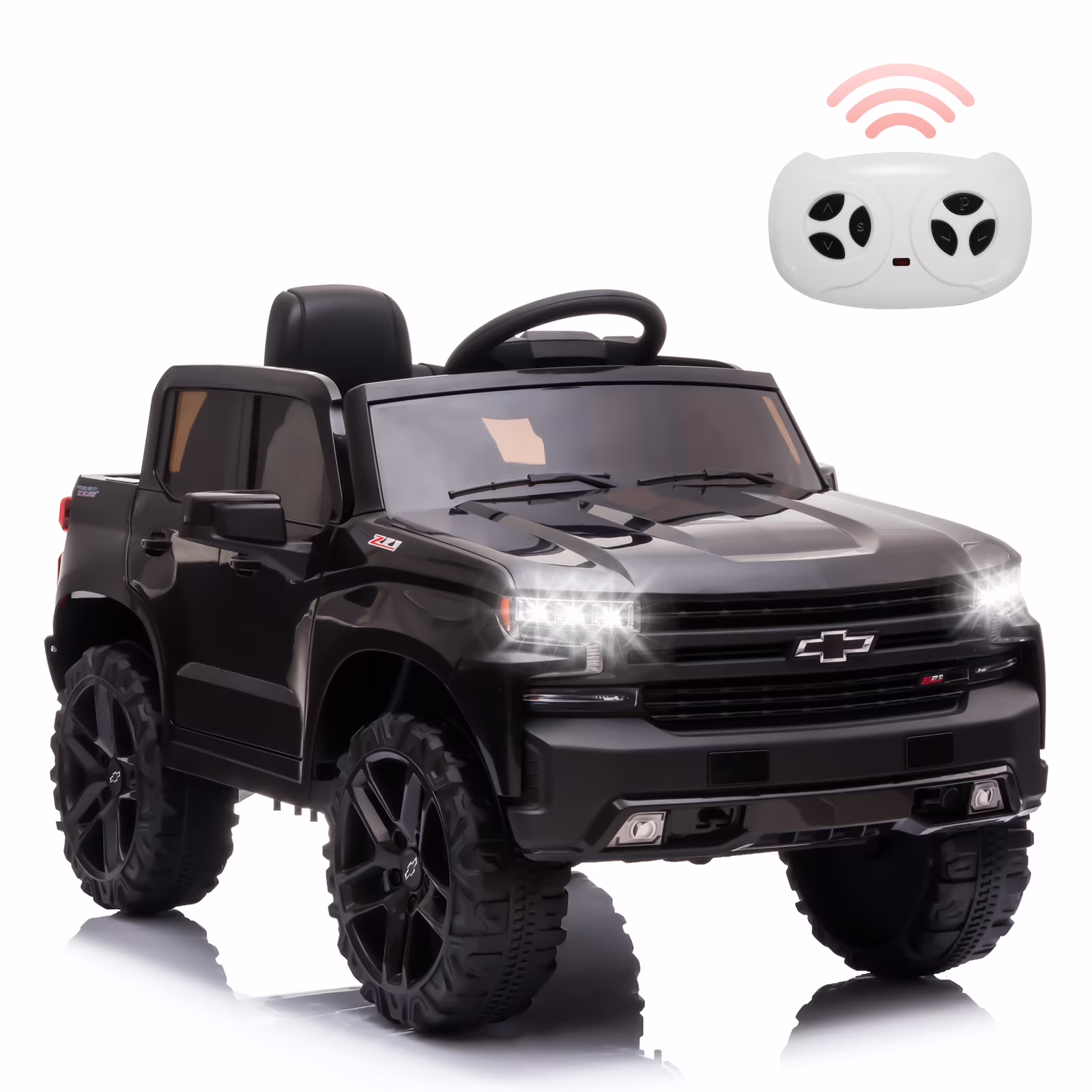 12V Kids Ride On Car Truck Toddlers Electric Car with Parent Remote Control,LED Lights,MP3/Bluetooth