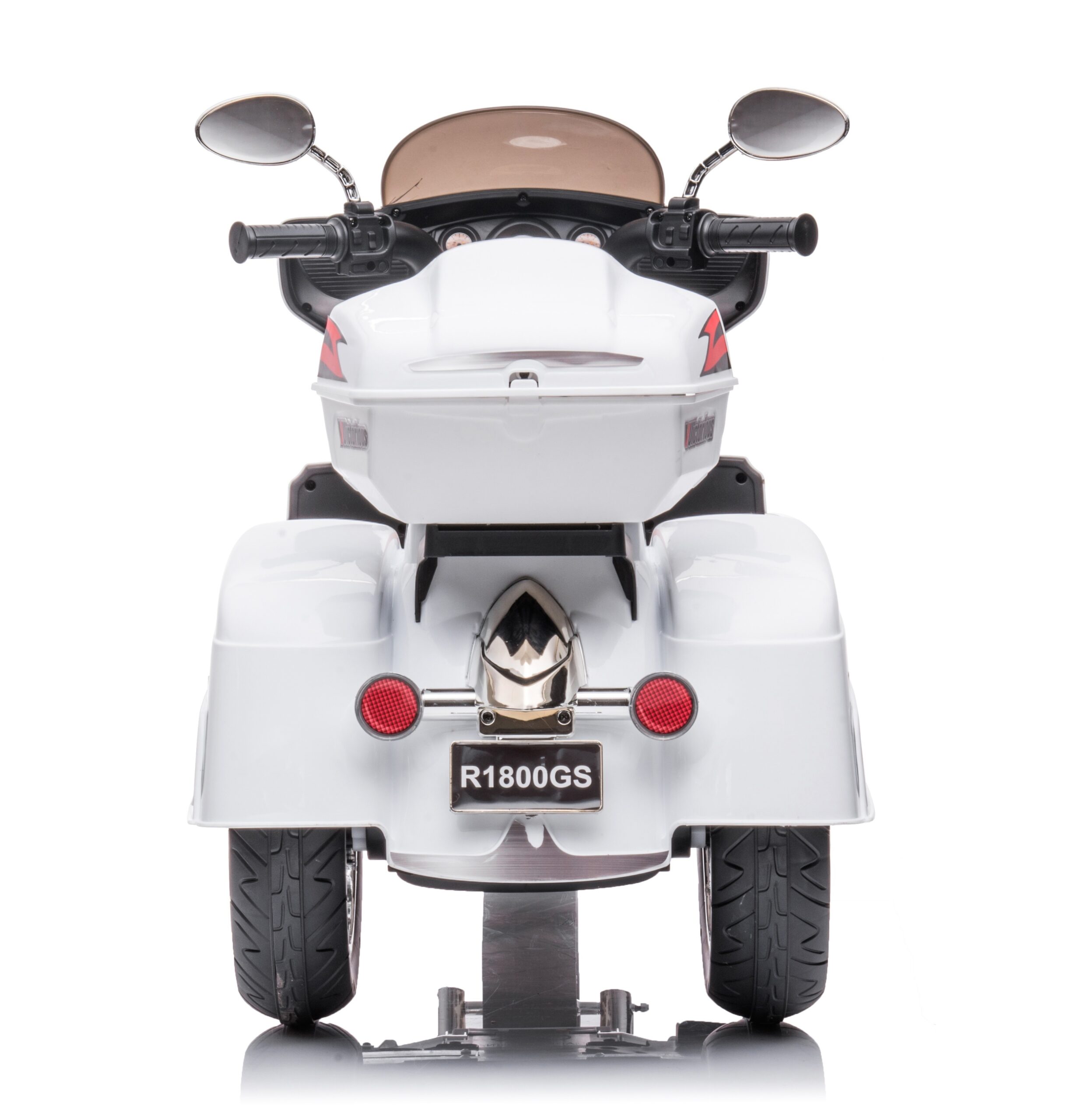 12V Kids Ride On Motorcycle, Electric Toddler Toy with LED Lights, Music, Storage Trunk, White - Image 5
