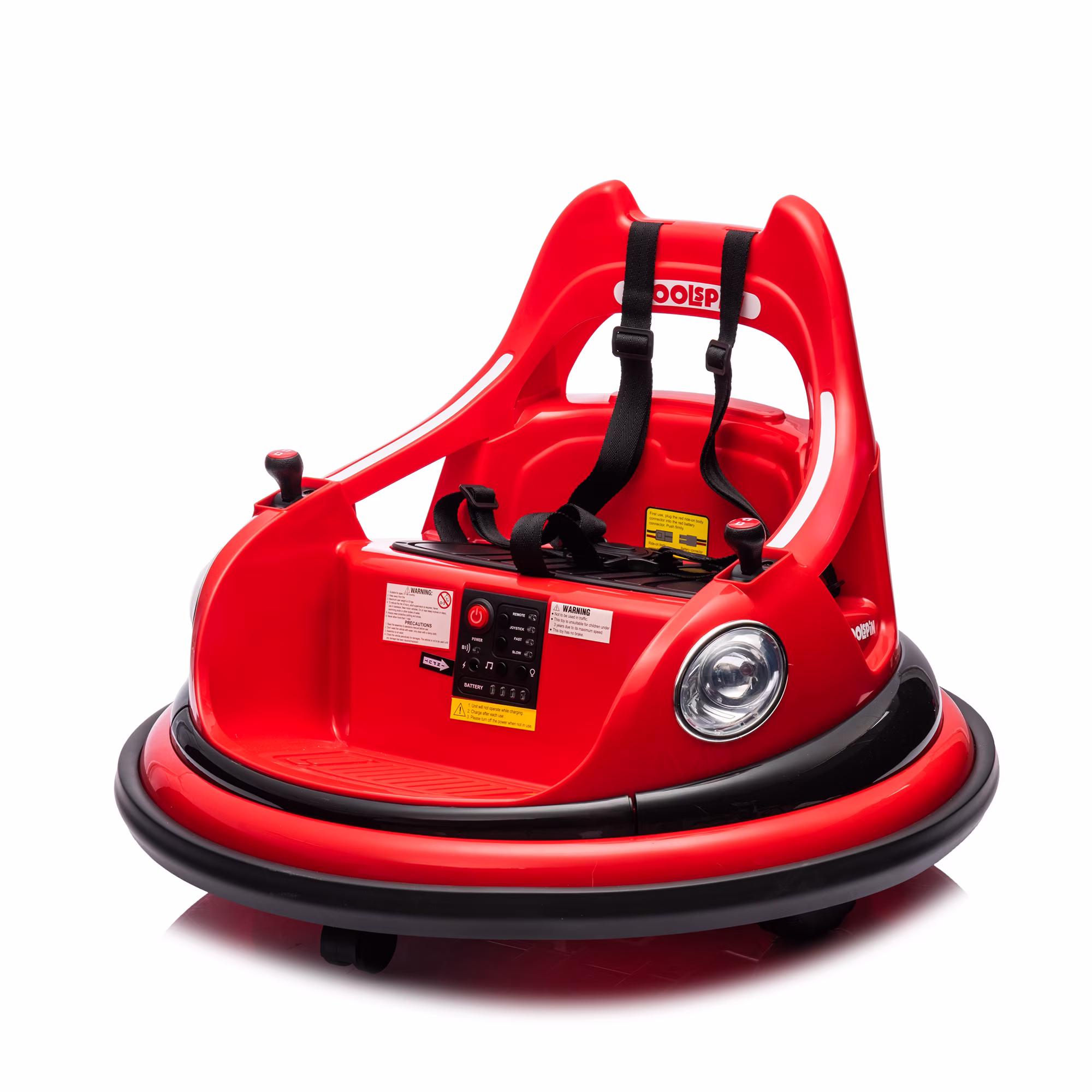 12V ride on bumper car for kids,electric car for kids,1.5-5 Years Old,W/Remote Control, LED Lights, Bluetooth & 360 Degree Spin, Vehicle body with anti-collision padding Five-point Safety Belt,2wd - Image 2