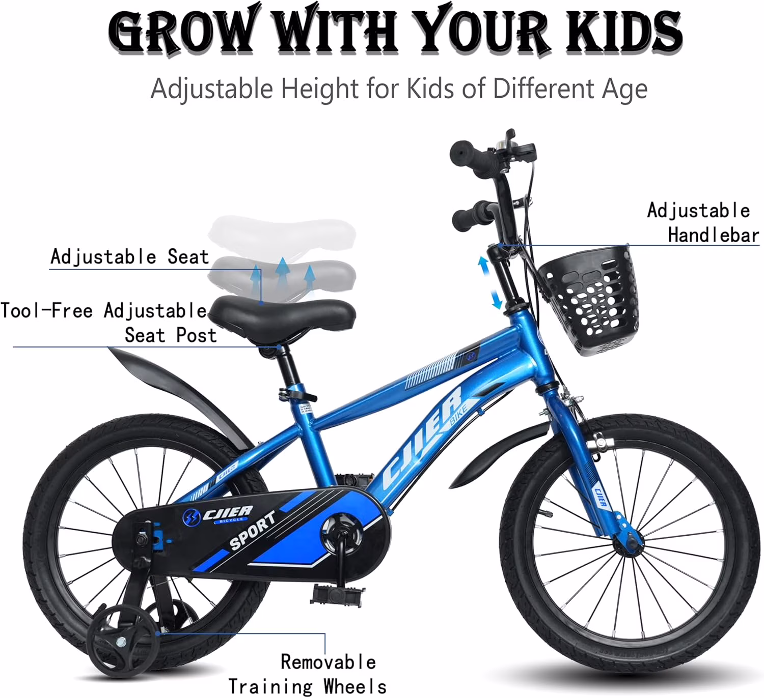 14" Kids Bikes for Girls and Boys, DEYGIA Kids' Bicycles with Training Wheels, Ages 3-5 Years - Image 4