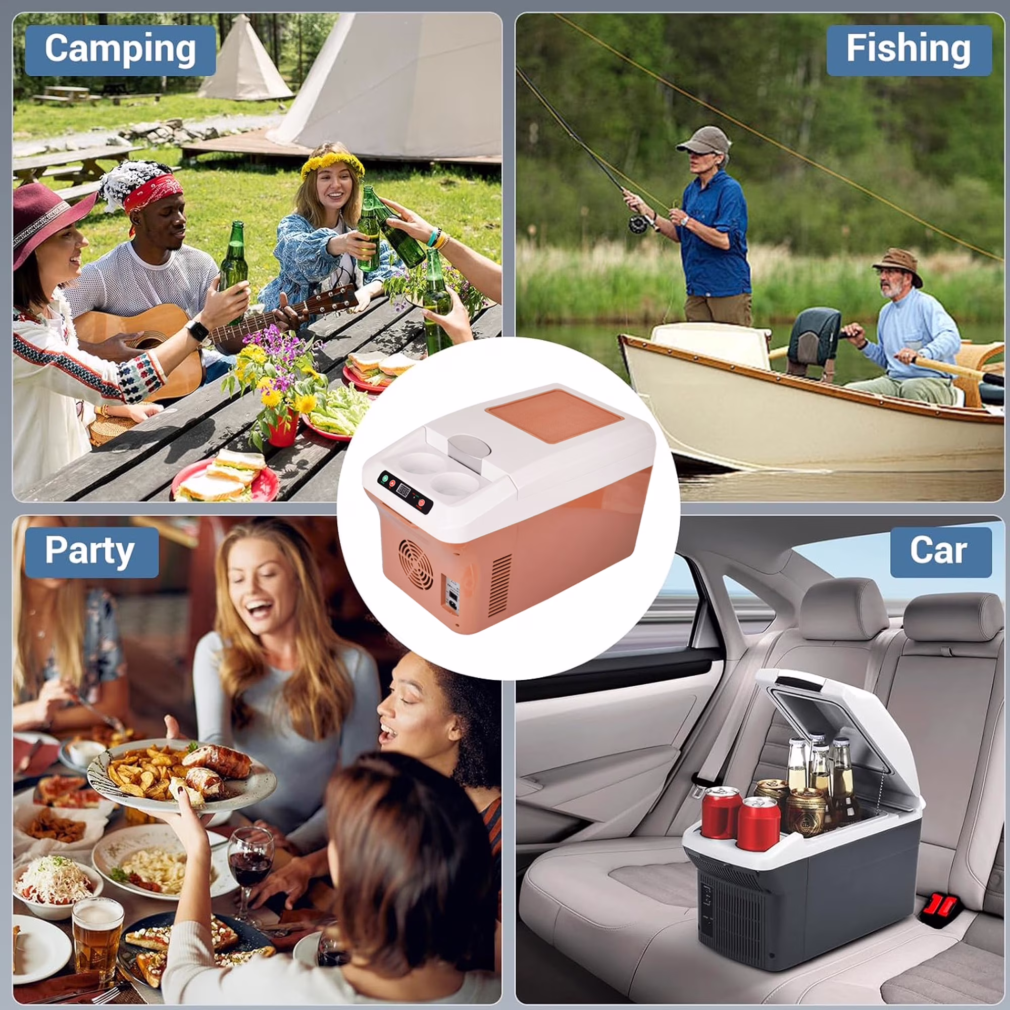 15L Car Electric Cooler and Warmer 12V/24V/110V, Hot Cold Portable Electric Cool Box Mini Fridge Quiet Camping Freezer Vehicle Truck RV Boat,Fast Cooling for Both Car And Home Use - Image 3